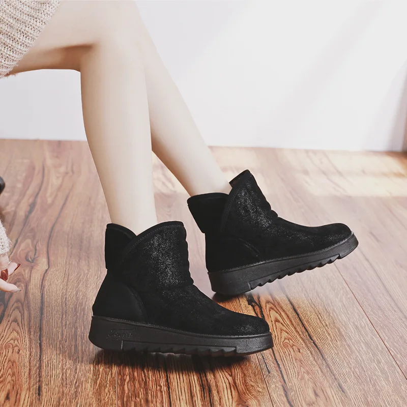 Fujin/женские зимние ботинки Сезон осень зима Теплая женская обувь из хлопка с