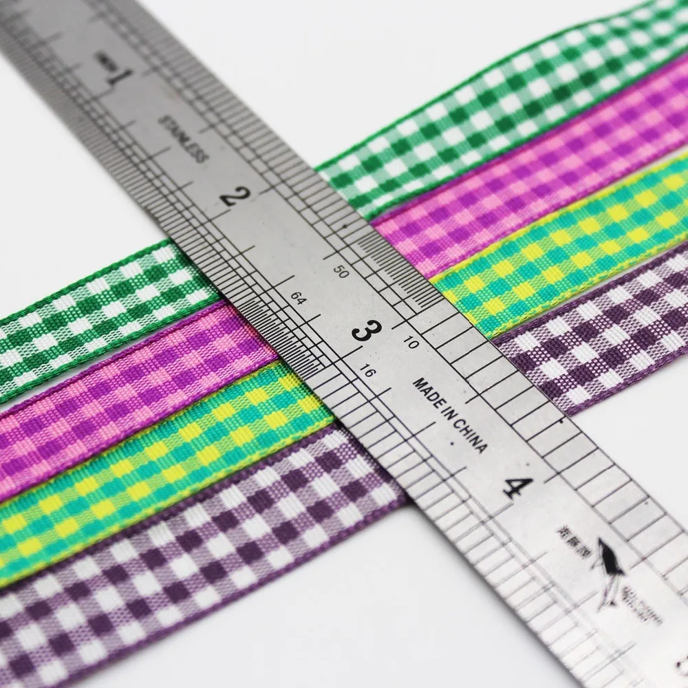 Gingham лента 6 мм 3/8 &quot9 5/8&quot 16 1 &quot25 1-1/2&quot 38 Свадебные украшения DIY подарок ручной
