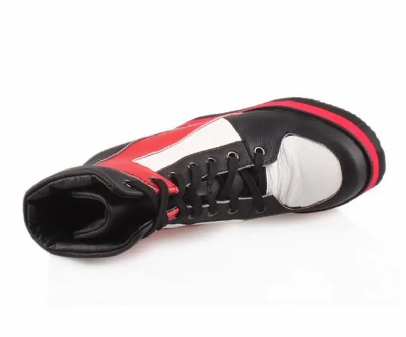 Cyabmoz из натуральной кожи Туфли на танкетке Обувь платформе высоком каблуке