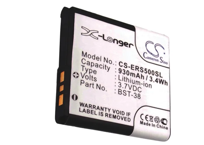 Аккумулятор Cameron Sino для Sony Ericsson C510 C902 C905 K770 K850 R306 S500 T303 T650 T658c V640i W580 W902 Z780i 930 мАч|battery