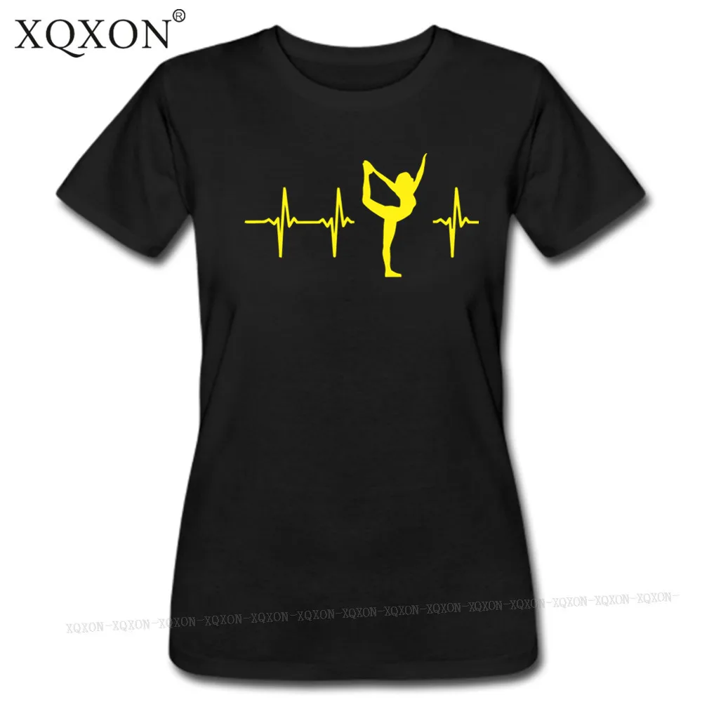 XQXON Повседневная летняя футболка с принтом My heart beats для балета коротким рукавом