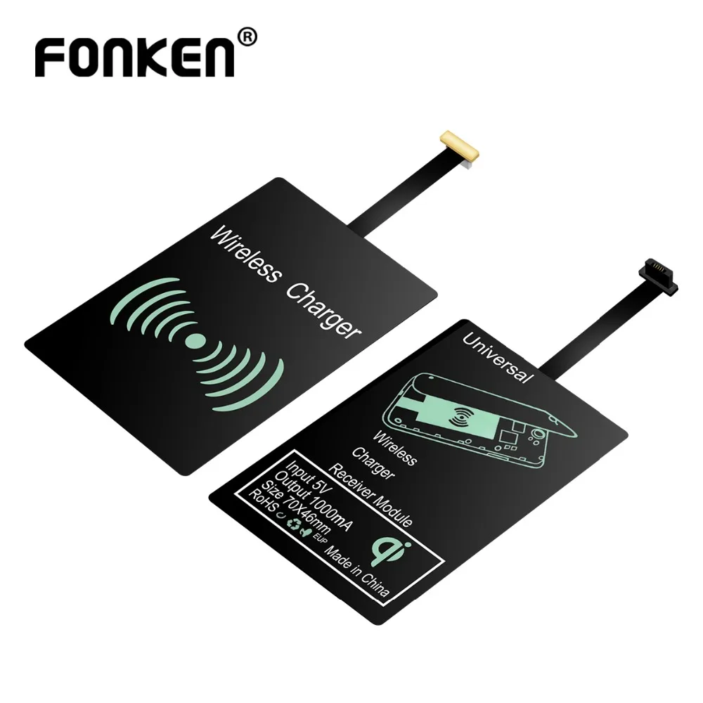 FONKEN Qi Беспроводное зарядное устройство зарядный приемник Micro usb type C Qi Беспроводное зарядное устройство Модуль зарядного устройства для мобильного телефона Android