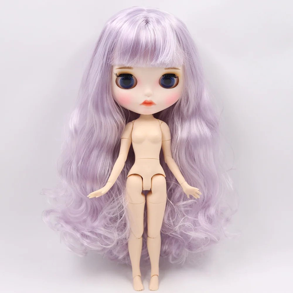 ICY Nude Blyth кукла No. BL136/1049 белый микс фиолетовые волосы резные губы матовые