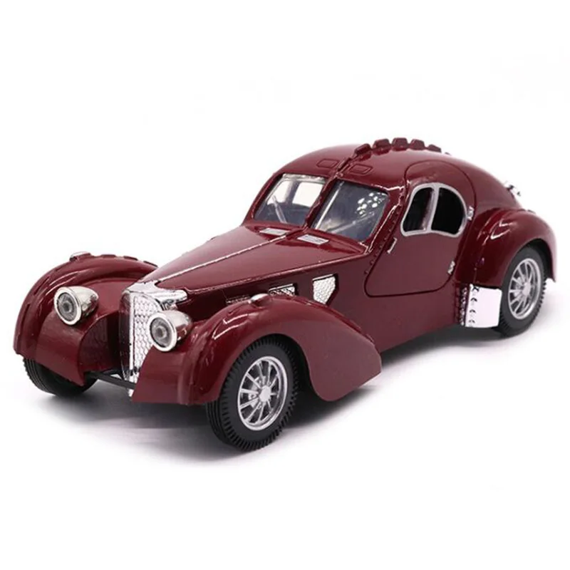 

16.5CM color 1/28 Scale Toy Car Metal Alloy Pull Back Diecast Bugatti 57SC Classical CarVehicles ModelChildren Collection