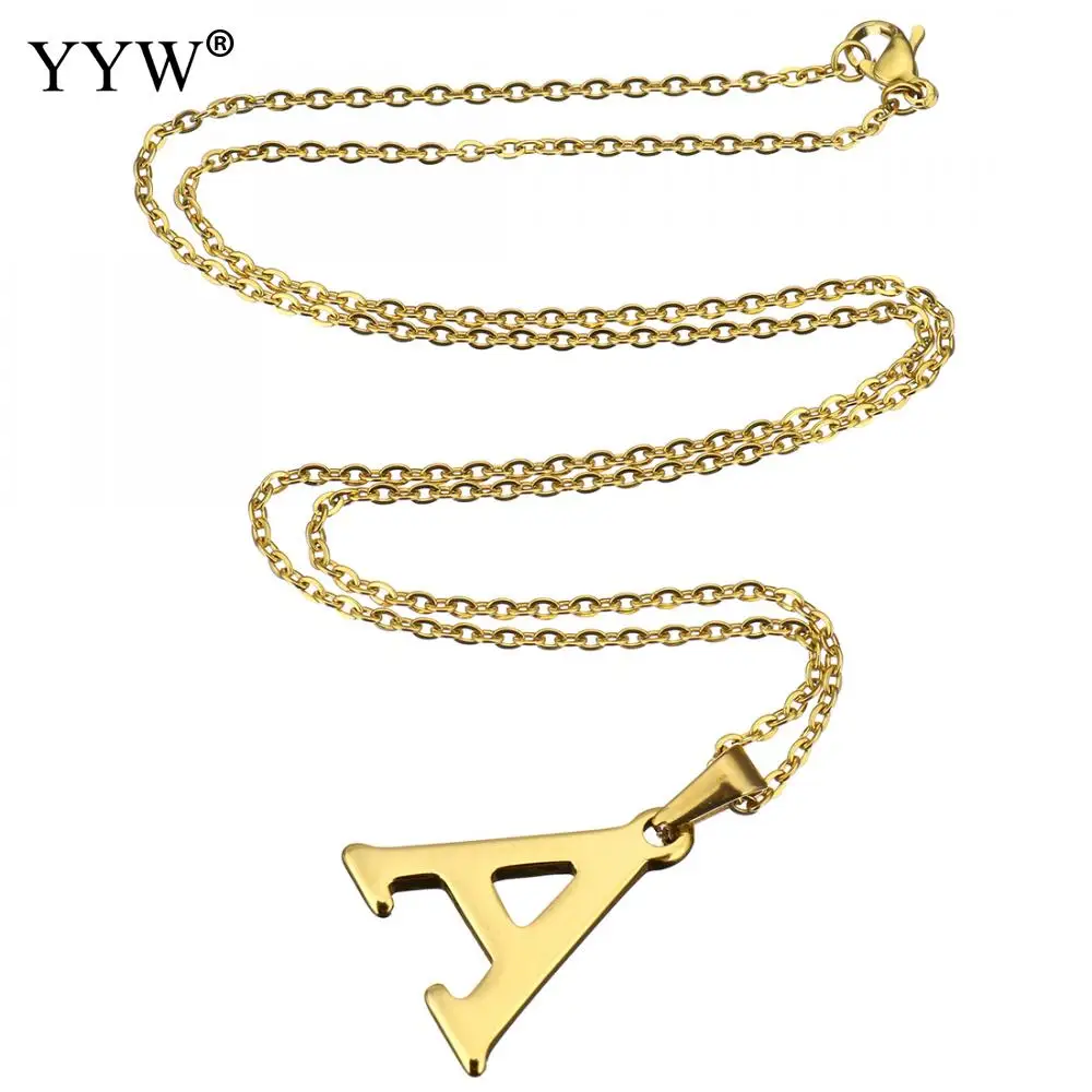 Женское Ожерелье из нержавеющей стали с подвеской в виде букв|Ожерелья
