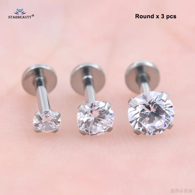 3 шт 16 г 6 мм прозрачное Сердце Звезда Круглый Bijoux пирсинг носа Nariz Labret Кольцо для губ пирсинг серьги спираль пирсинг для пупка нос кольцо