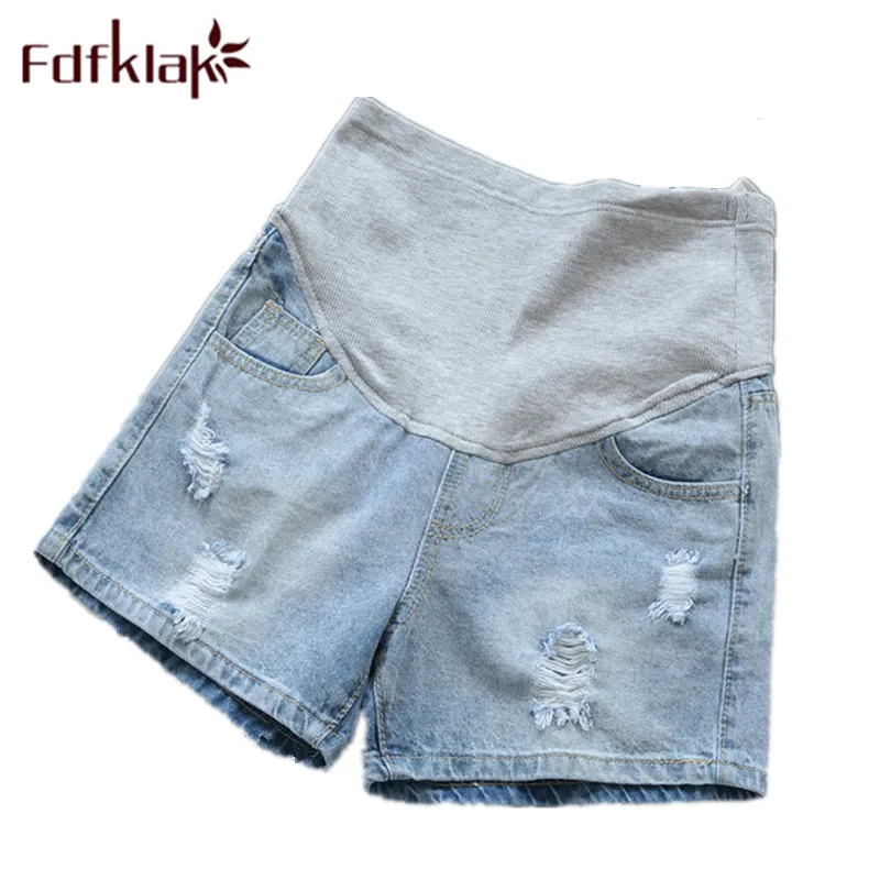 Джинсовые шорты Fdfklak летние для беременных с эластичной резинкой F276 M-3XL размера