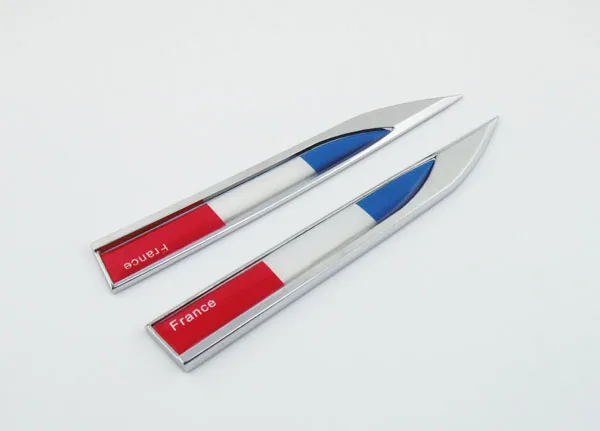 2 шт. хромированные наклейки с французским флагом | Автомобили и мотоциклы