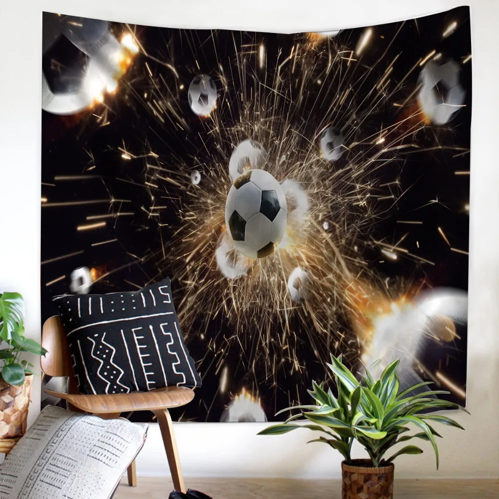 Гобелен с рисунком футбола квадратный Настенный декор спортивный стиль мягкий