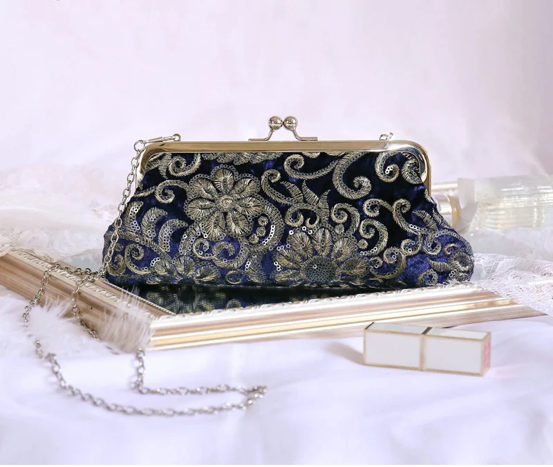 Винтажный вечерний клатч с цветочной вышивкой женские сумки через плечо на
