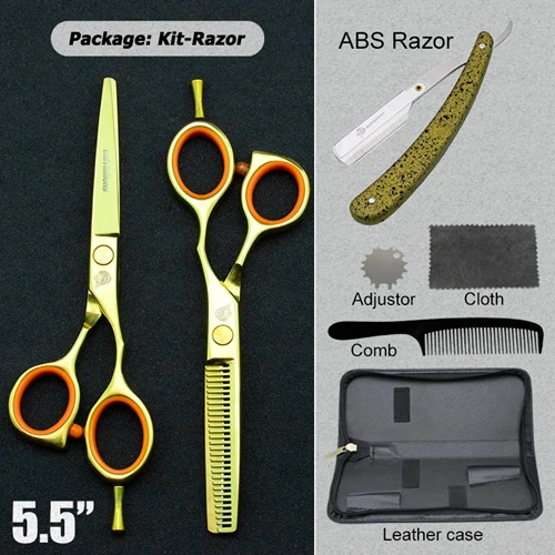 5501JIN-razor 5,5 дюймов японские ножницы для стрижки волос профессиональные ножницы для волос бритвы; ножницы для парикмахерских ножницы coiffeur - Цвет: 5501JIN-razor