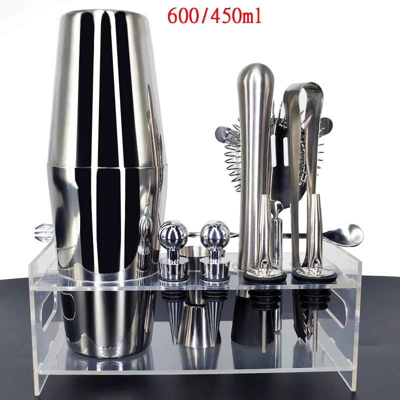 12Pcs 600 450ml IYouNice 12 шт./компл. шейкер комплект Бармен Комплект шейкеры Нержавеющая сталь бар набор инструментов Бармен Комплект с винный шкаф - Цвет: 12Pcs 600 450ml