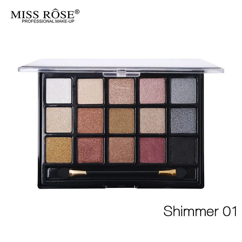 Miss Rose, палитра для макияжа, 15 цветов, мерцающие тени для век, палитра, блеск, блеск, тени для век, водостойкие, телесный, розовый, пигмент, косметика