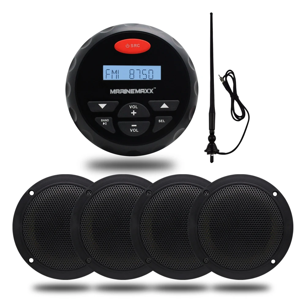 Морской Bluetooth стерео FM AM приемник радио MP3 плеер USB 4 дюйма Водонепроницаемый