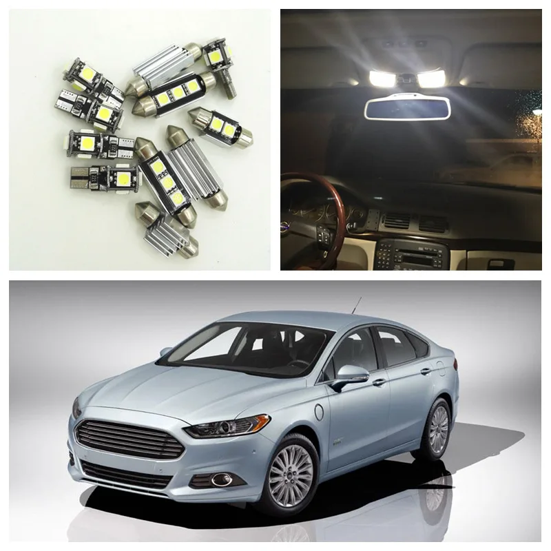 12 шт. белые светодиодные лампы для подсветильник Ки автомобиля Ford Fusion 2010 2011 2012 2013
