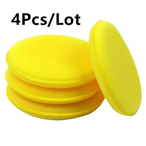 4 шт./компл. Автомобильная Вощеная губка против царапин автомобильная краска для обслуживания салфетки Вощеная Губка Желтый инструмент для чистки автомобилей уход за автомобилем - Цвет: 4PCS