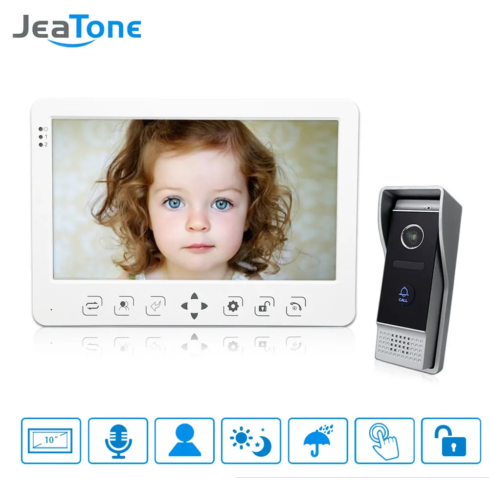 JeaTone 10 "Новый цветной монитор TFT видеодомофон ИК камера ночного видения дверной