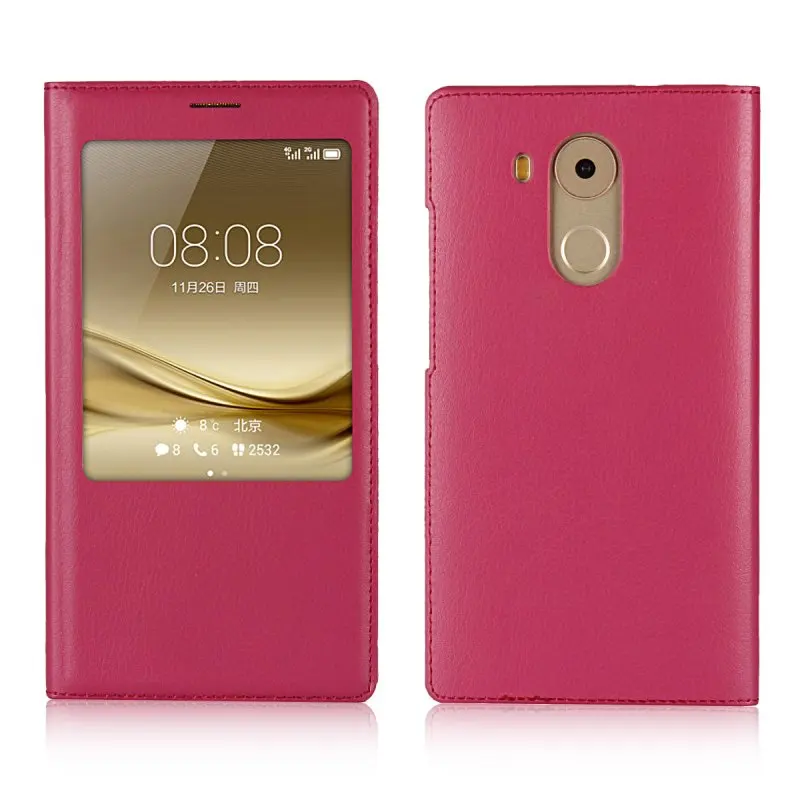 Мобильный телефон сумки для Huawei Mate 8 умный чехол с окошком кожаный откидной