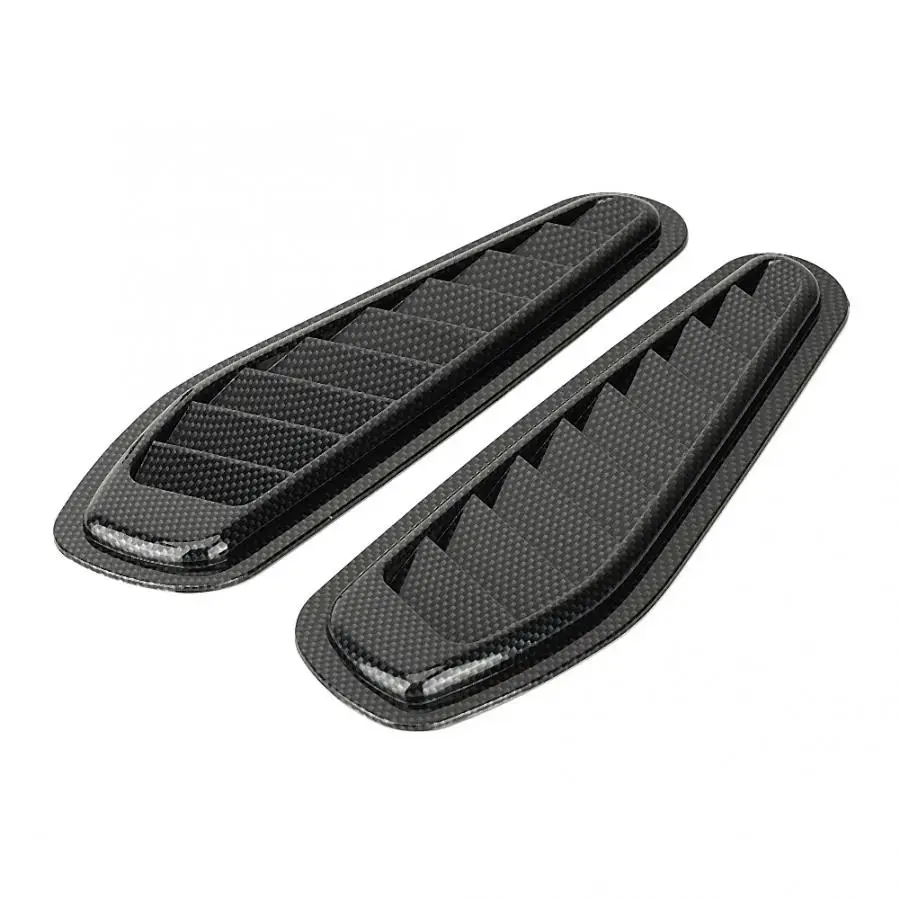 Универсальный воздушный поток Впускной чехол 2 шт. из углеродного волокна Стильный автомобильный воздушный поток Впускной декоративный ковш капота вентиляционная Крышка Капота