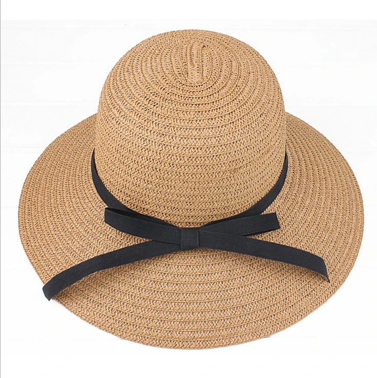 Девушки Вс Шляпы для Женщин Floppy Широкими Полями Соломенной женщины Сплошной Цвет