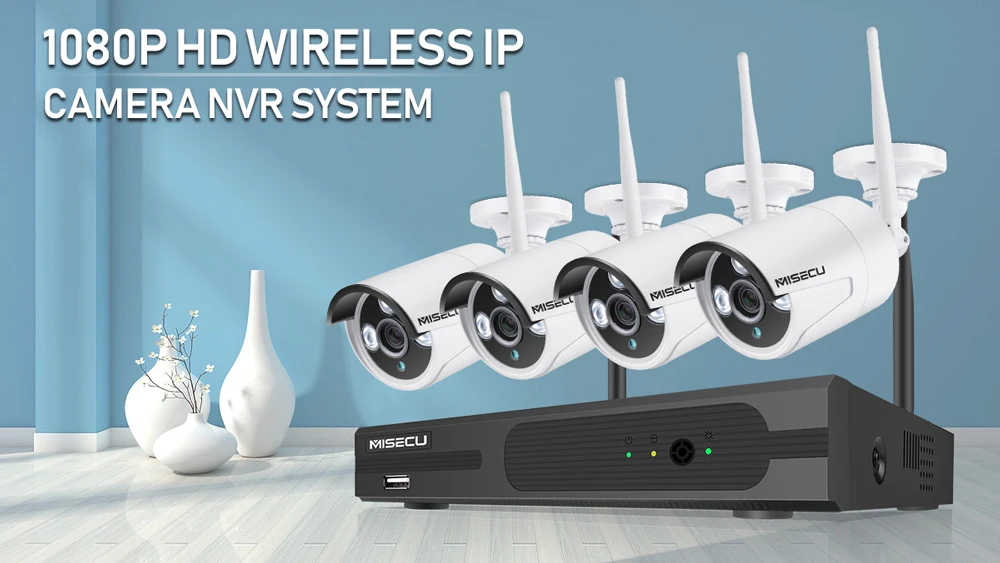 MISECU 8CH 1080P CCTV Беспроводной Системы аудио запись 4/8 шт. 2.0MP ИК Открытый P2P Wifi ip-камера наблюдения с Камера системы видеонаблюдения