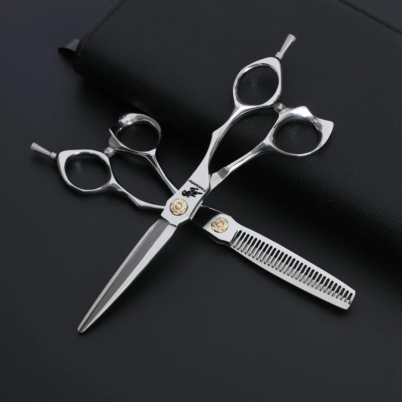 Freelander 6.0'' professional Japan 440c Siler Hairdressing Scissors Set With Gold Screw For Barber or Home Use | Красота и