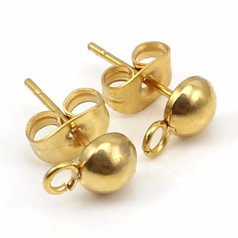 Jewellery Components gold color Findings Cabochon Setting Earrings Pin Cup Pit Stud earring base DIY Making Ear Studs Head Pins | Украшения