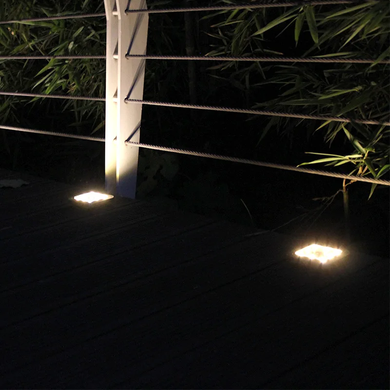 

4 pieces 8Light Beads LED Solar square Buried Lamp Floor Lamp Outdoor Solar Courtyard Lamp Floor Lamp