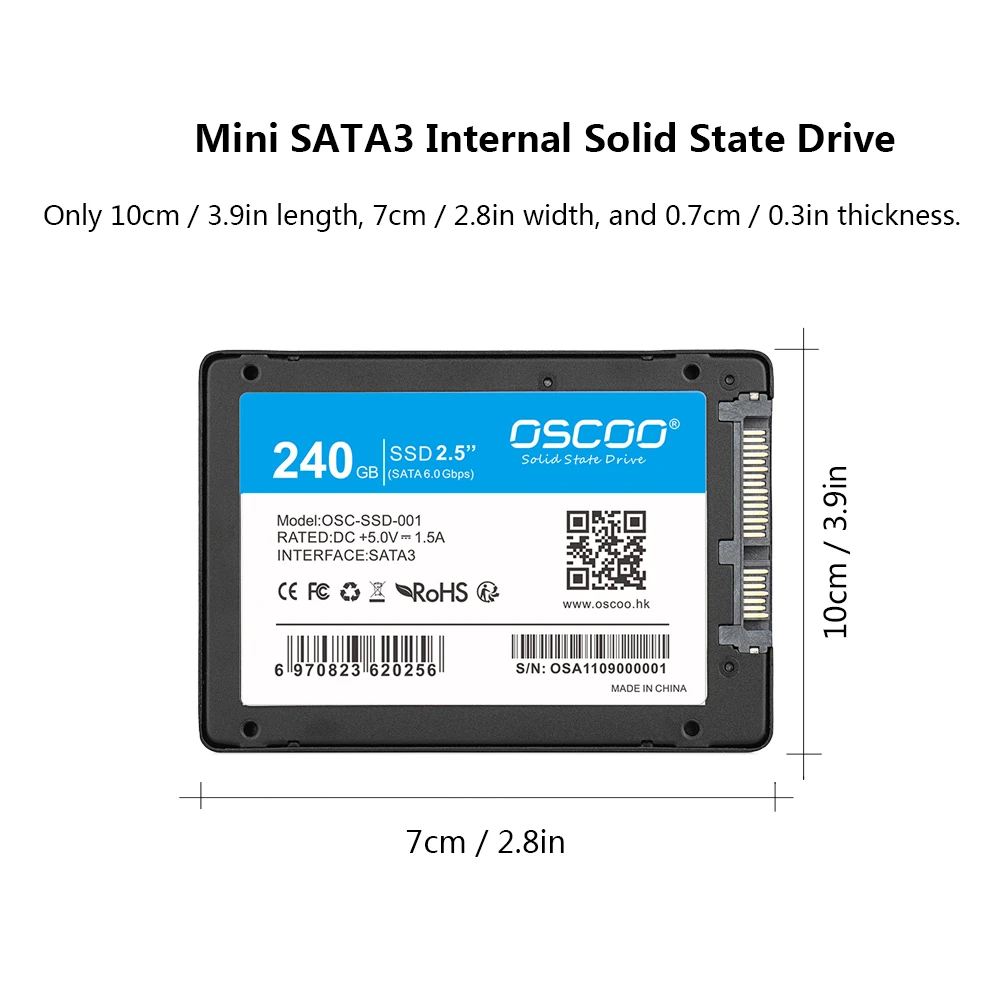 Жесткий диск OSCOO SATA III SSD 6 ГБ/сек. 2," /7 мм 240 ГБ 120 ГБ 60 Гб Внутренний твердотельный накопитель SATA3 SSD для ПК ноутбука