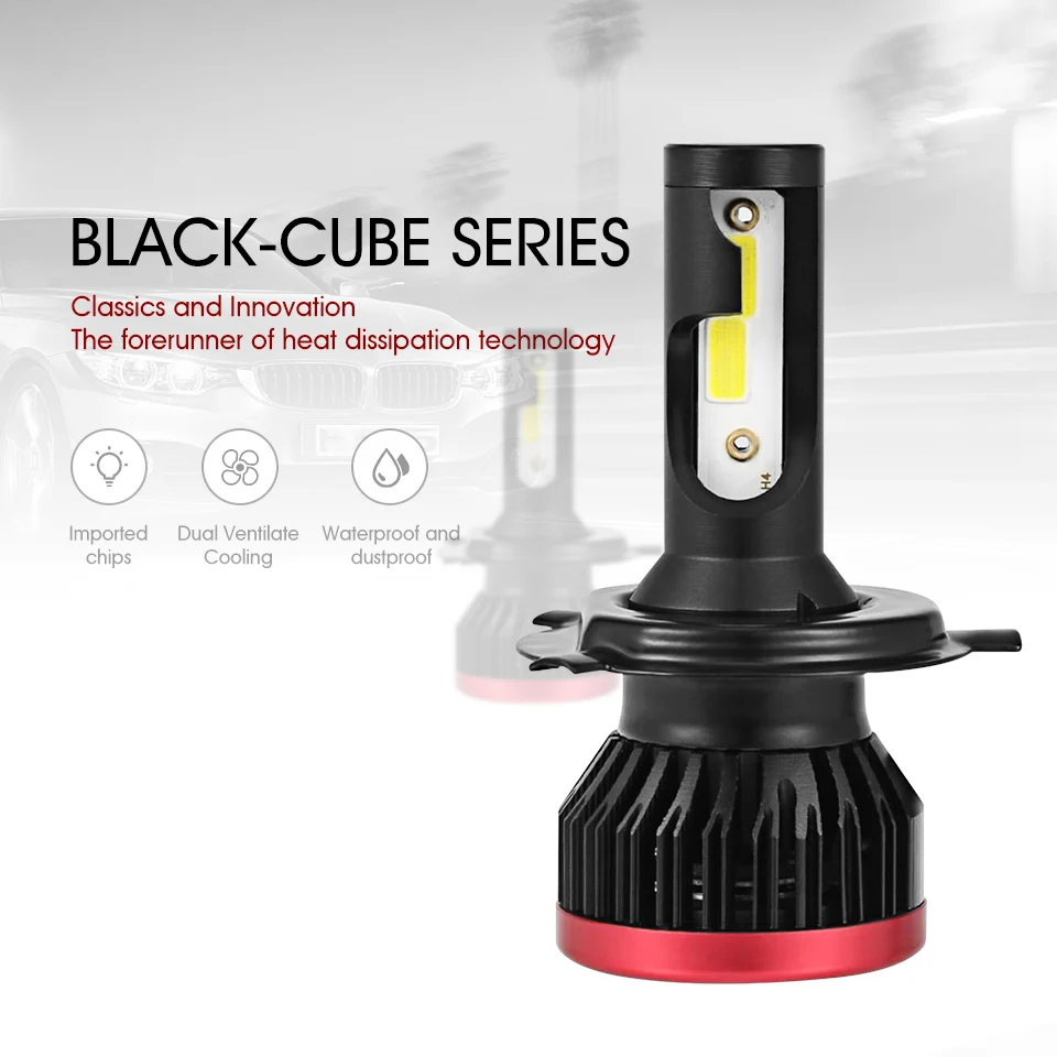 Oslamp H4 Автомобильный светодиодный фары для H7 H11 H1 72 W 6500 к 8000lm моноблочные