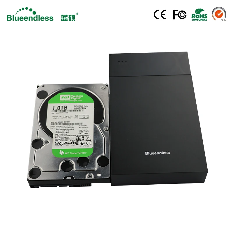 BLUEENDLESS MR35T HDD корпус 3,5 дюйма SATA внешний жесткий диск корпус, USB 3,0 инструмент бесплатно для 3," SATA HDD и SSD