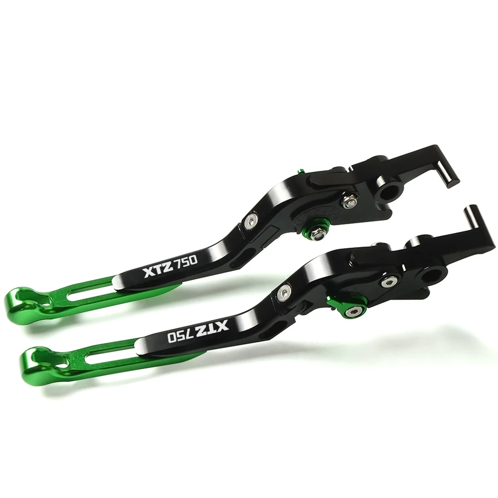 Green CNC алюминиевый мотоцикл выдвижной руль ручки регулируемые складные тормозные рычаги сцепления для YAMAHA XTZ750 XTZ 750 Super Tenere - Цвет: Green