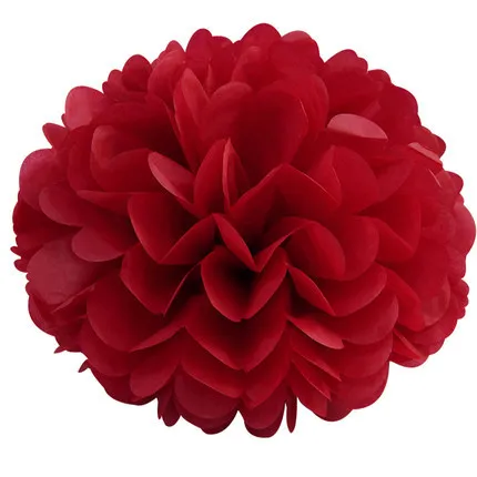 8 дюймов 20 см помпон тканевая бумага Pom Poms Цветочные шарики для Свадебный декор для комнаты день рождения товары для вечеринок DIYCraft бумажный цветок - Цвет: Красный