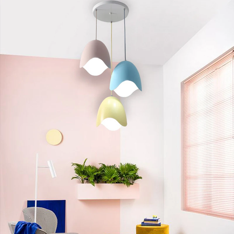 Modern simple aluminum pendant light Egg shell model decoration lighting Foyer bedroom restaurant macaron post modern LED | Освещение