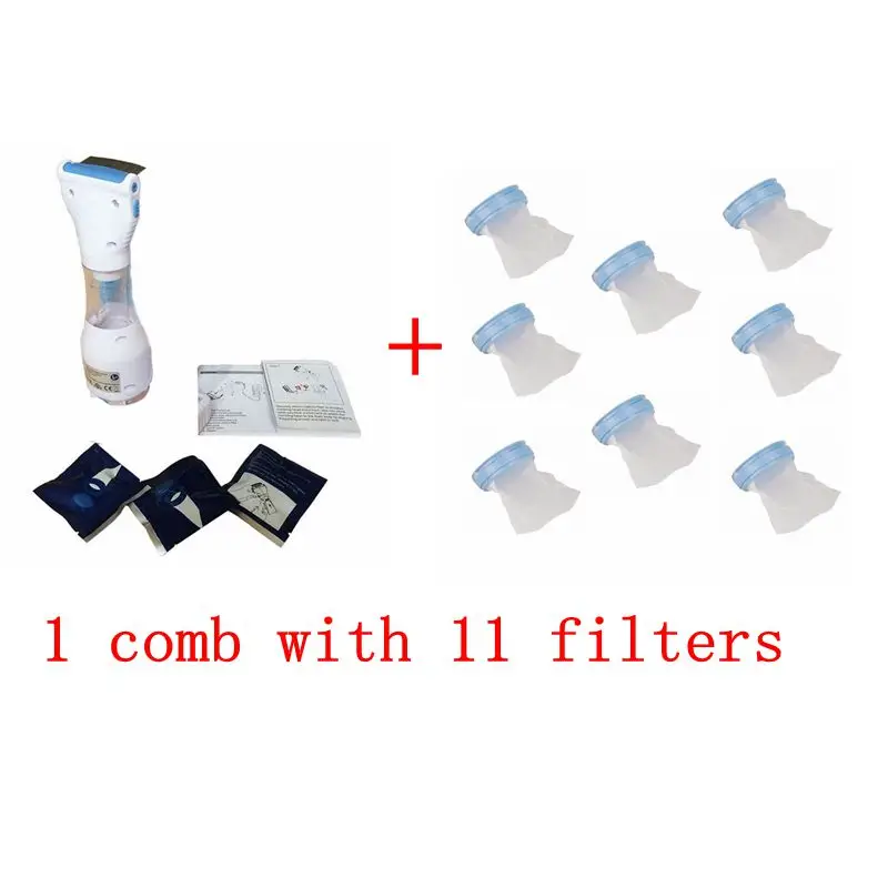 1comb with 11 filter Блошиная Расческа для собак, блошиная расческа для вшей, расческа для ухода за собакой, электрическая расческа для щенков, блошиных кошек, инструмент для ухода за волосами, мешок сетчатого фильтра - Цвет: 1comb with 11 filter