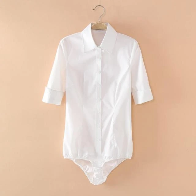white short sleeve 2102 синий/белый длинный рукав боди рубашка для женщин боди Feminino сексуальные топы Блузка женские повседневные рубашки Femmes размера плюс XXXL - Цвет: white short sleeve