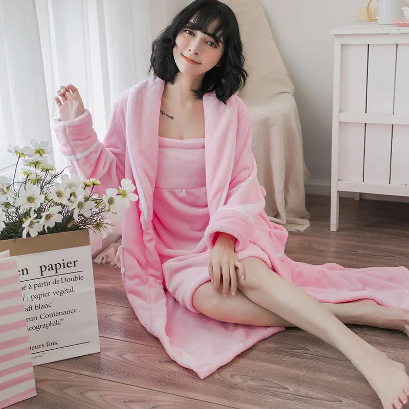 Женский зимний халат наборы плюшевых халатов хлопковые пижамы для девочек