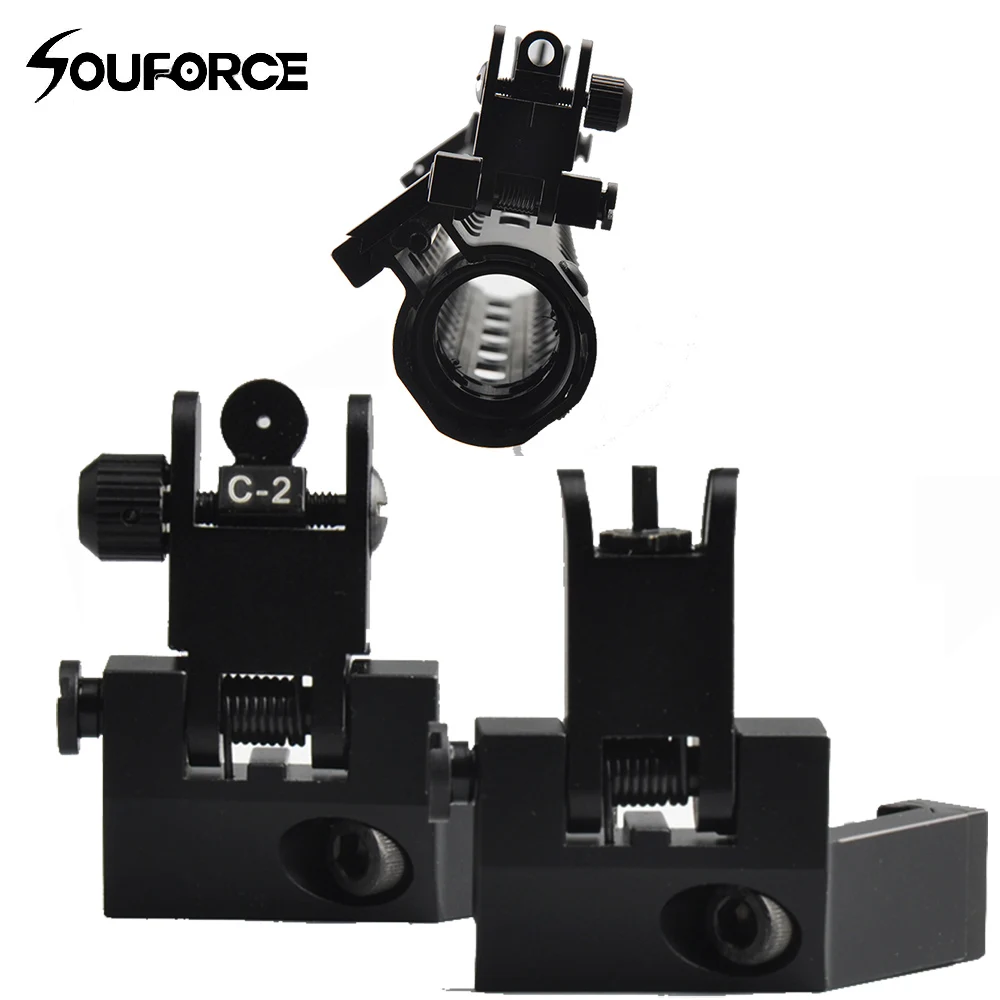 Новый US 45 градусов Off Front Rear Set BUIS Flip Up Back Side Iron Sight Fit 20 мм Rail | Спорт и развлечения