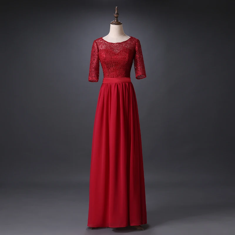 CEEWHY/длинные шифоновые вечерние платья с рукавом до локтя большие размеры