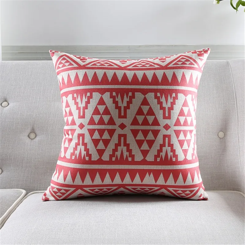 Modern Pillow Covers Geometric Throw Pillows Red Floral Cushion Cover Home Decor Bohemia Sofa Decorative Cases 45x45cm | Дом и сад