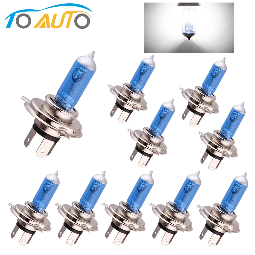 

10pcs Halogen Bulbs Super Bright H1 H3 H7 H4 H11 HB3 HB4 HB5 9004 9005 9005 9007 White Fog Light 100W 55W Car Head Lamp 12V