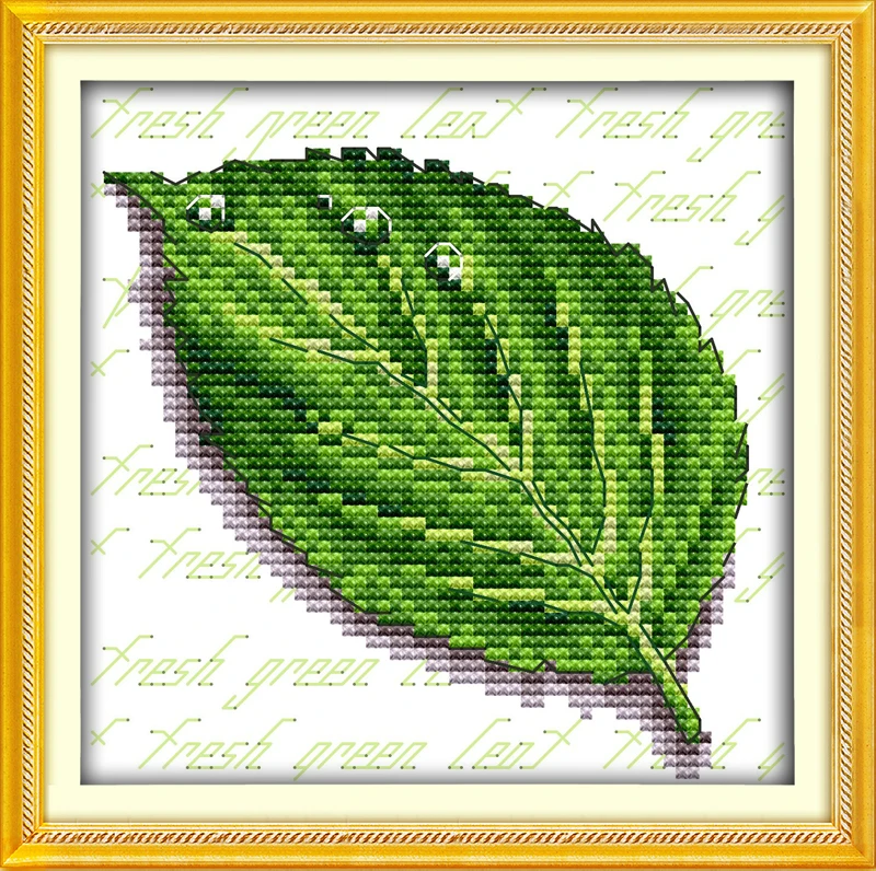 Кленовый лист ginkgo Набор для вышивки крестом 14ct 11ct Печать на холсте DMC цветная