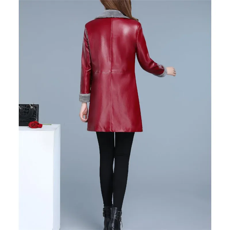 Черная кожаная куртка для женщин 2020 зимние куртки большого размера одежда XL 5XL