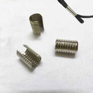 Металлический круглый шнур для обжима, 100 шт., 7*13 мм, кожаная веревка для самостоятельного изготовления украшений вручную