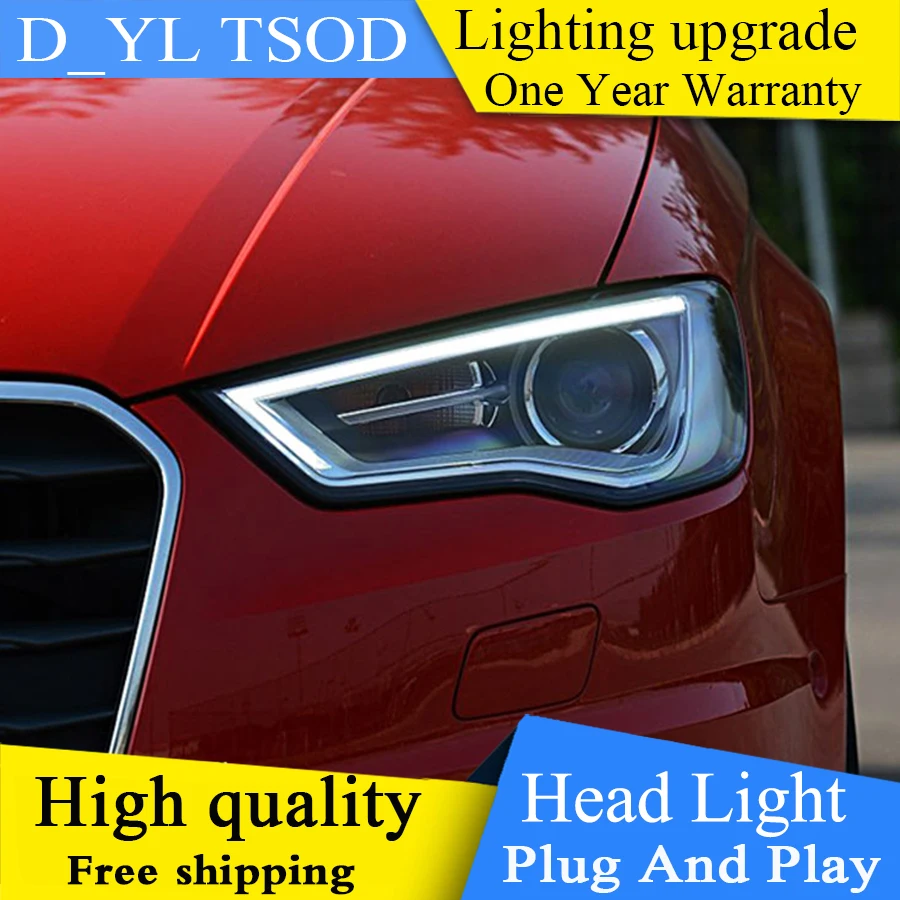 

Car Styling Head Lamp case for Audi A3 2014-2017 A3 Headlights A3 LED Headlight DRL Lens Double Beam Bi-Xenon HID Accessories