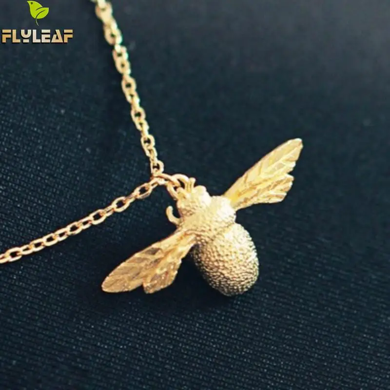 Flyleaf серебро 925 пробы милое маленькое ожерелье пчелки и кулоны для женщин модное