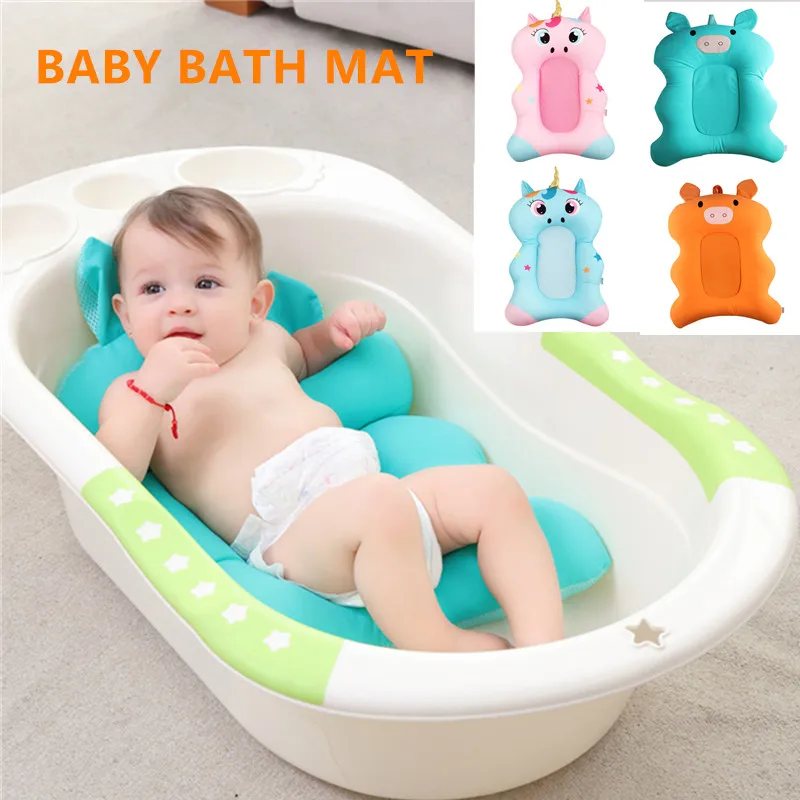 Детская безопасность душ Младенческая ванна коврик подушка Bebe мультфильм свинья