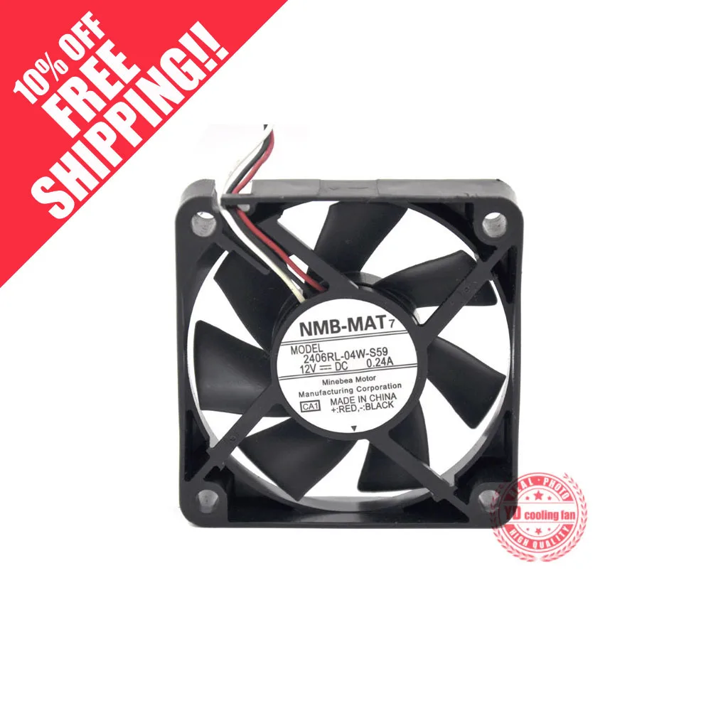 Новый NMB MAT Minebea 2406RL 04W S59 6 см 6015 12В 0.24A проектор 3PIN Вентилятор охлаждения|cooling
