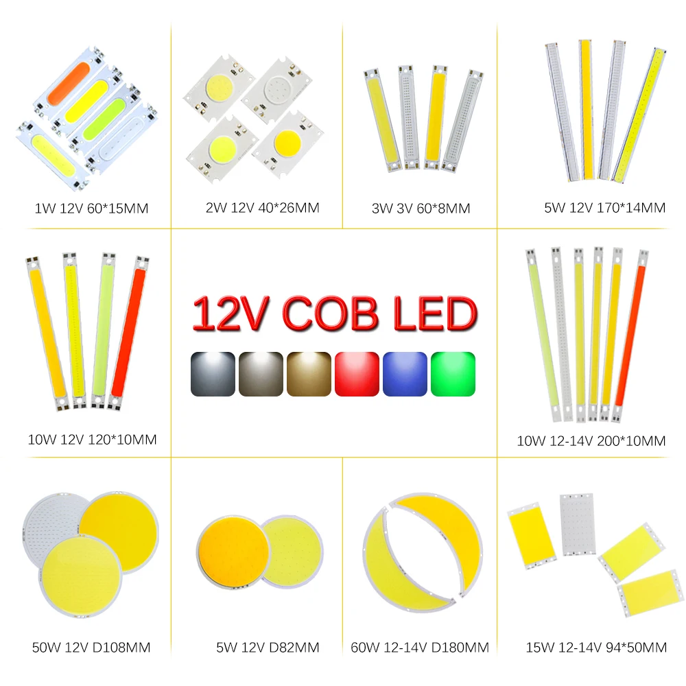COB светодиодный лампы smart ic 12V доска светильник ing источник DIY 5 Вт 10 15 50 60 теплый