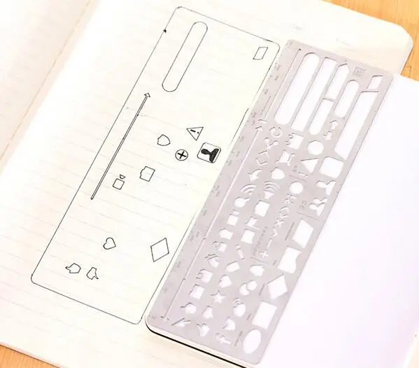 Пустотелая металлическая трафаретная линейка для скрапбукинга DIY портативная из